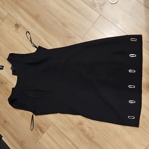 NWT White House Black Market Black Sleeveless Dress Grommet Hem Size 6